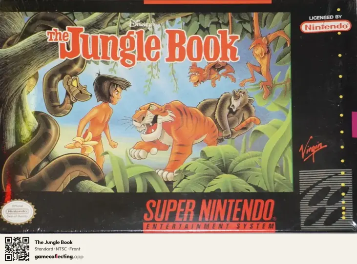 The Jungle Book Super Nintendo Entertainment System, NTSC box front