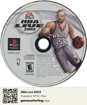 NBA Live 2003 PlayStation, NTSC disc