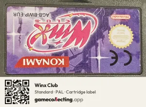 Winx Club Game Boy Advance, PAL cartridge label
