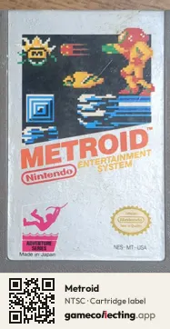 Metroid Nintendo Entertainment System, NTSC cartridge label