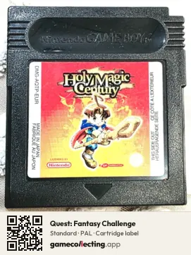 Quest: Fantasy Challenge Game Boy Color, PAL cartridge label