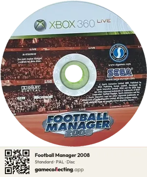 Football Manager 2008 Xbox 360, PAL disc