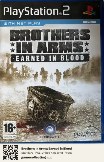 Brothers in Arms: Earned in Blood PlayStation 2, United Kingdom box front