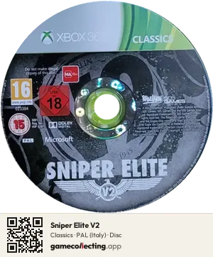 Sniper Elite V2 Xbox 360, PAL disc
