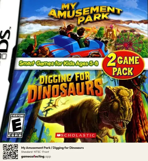 My Amusement Park / Digging for Dinosaurs Nintendo DS, NTSC box front