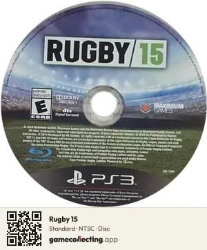 Rugby 15 PlayStation 3, NTSC disc
