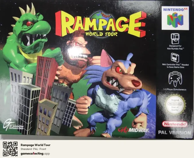 Rampage World Tour Nintendo 64, PAL box front