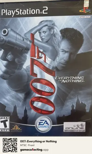 007: Everything or Nothing PlayStation 2, NTSC box front