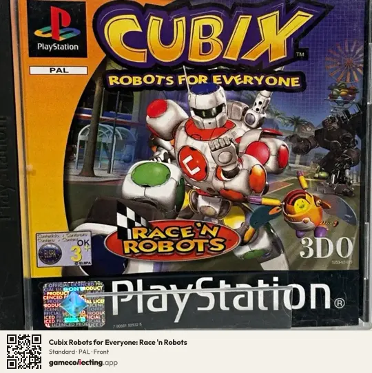 Cubix Robots for Everyone: Race 'n Robots PlayStation, PAL box front