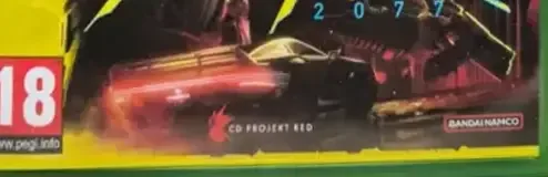 Cyberpunk 2077, the PEGI square on its front