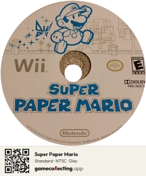 Super Paper Mario Nintendo Wii, NTSC disc