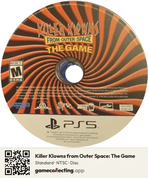 Killer Klowns from Outer Space: The Game PlayStation 5, NTSC disc