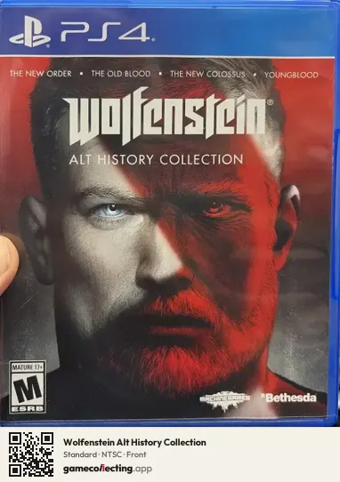 Wolfenstein Alt History Collection PlayStation 4, NTSC box front