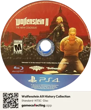 Wolfenstein Alt History Collection PlayStation 4, NTSC disc
