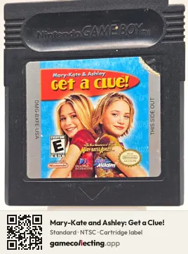 Mary-Kate and Ashley: Get a Clue! Game Boy Color, NTSC cartridge label