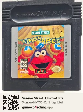 Sesame Street: Elmo's ABCs Game Boy Color, NTSC cartridge label