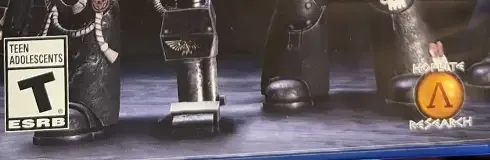 Warhammer 40,000: Deathwatch, the ESRB box on its front
