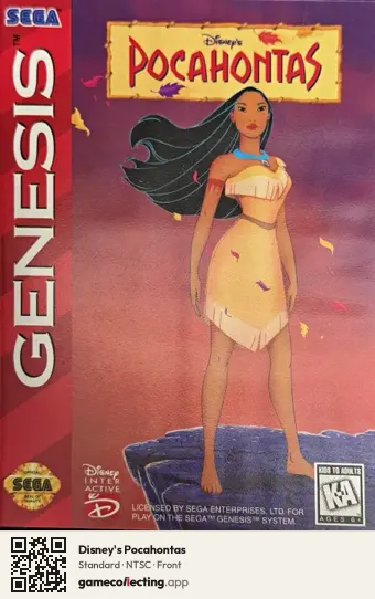 Disney's Pocahontas Sega Mega Drive / Genesis, NTSC box front