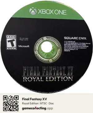 Final Fantasy XV Xbox One, NTSC disc
