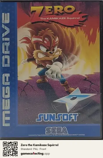 Zero the Kamikaze Squirrel Sega Mega Drive / Genesis, PAL box front