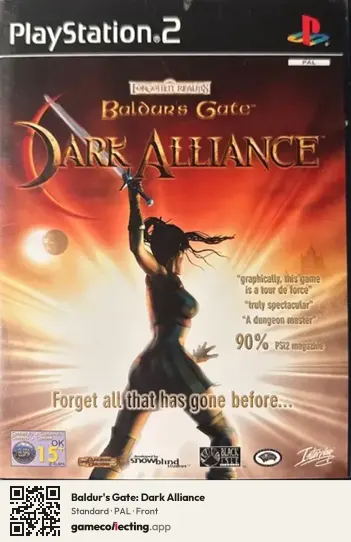 Baldur's Gate: Dark Alliance PlayStation 2, PAL box front