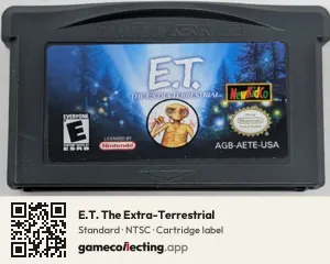 E.T. The Extra-Terrestrial Game Boy Advance, NTSC cartridge label