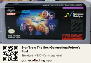 Star Trek: The Next Generation: Future's Past Super Nintendo Entertainment System, NTSC cartridge label