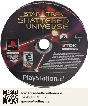 Star Trek: Shattered Universe PlayStation 2, NTSC disc