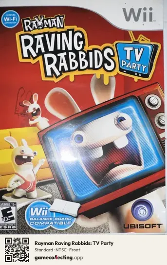 Rayman Raving Rabbids: TV Party Nintendo Wii, NTSC box front