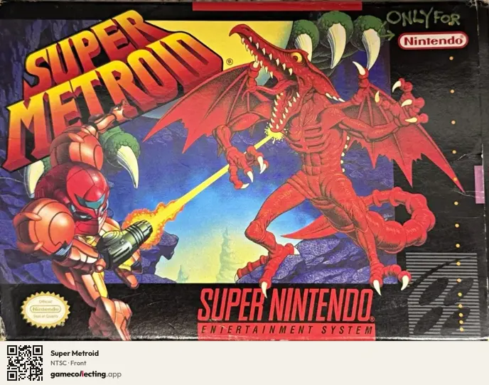 Super Metroid Super Nintendo Entertainment System, NTSC box front
