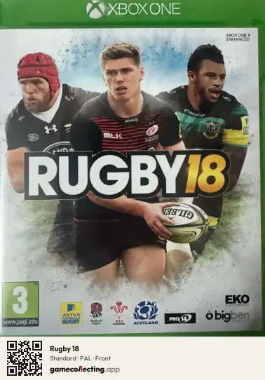 Rugby 18 Xbox One, PAL box front