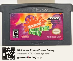 Nicktoons: Freeze Frame Frenzy Game Boy Advance, NTSC cartridge label
