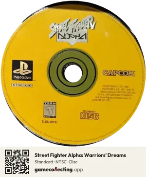 Street Fighter Alpha: Warriors' Dreams PlayStation, NTSC disc