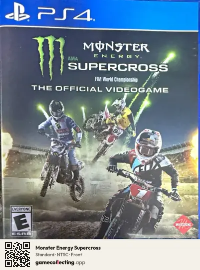 Monster Energy Supercross PlayStation 4, NTSC box front