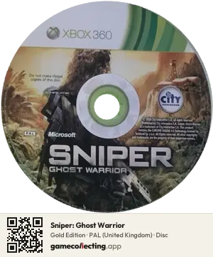 Sniper: Ghost Warrior Xbox 360, PAL disc