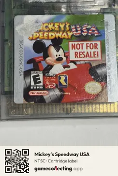 Mickey's Speedway USA Game Boy Color, NTSC cartridge label