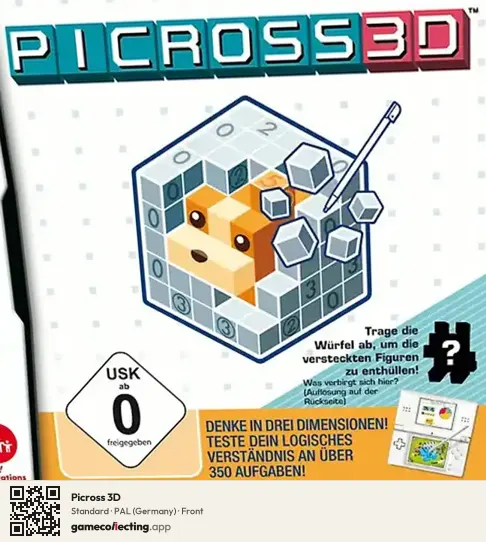 Picross 3D Nintendo DS, Germany box front