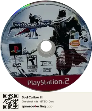 Soul Calibur III PlayStation 2, NTSC disc