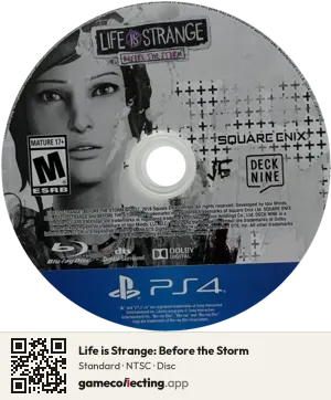 Life is Strange: Before the Storm PlayStation 4, NTSC disc