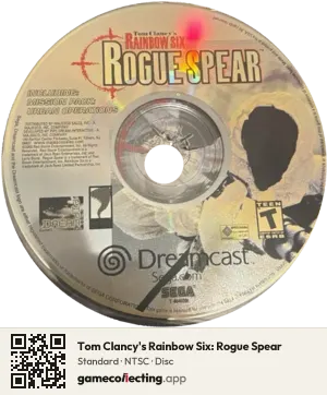 Tom Clancy's Rainbow Six: Rogue Spear Sega Dreamcast, NTSC disc