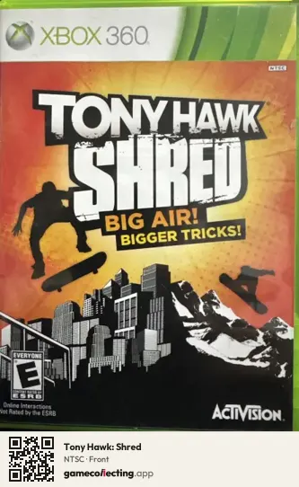 Tony Hawk: Shred Xbox 360, NTSC box front