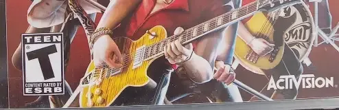 Guitar Hero: Aerosmith, the ESRB box on its front