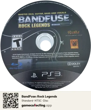 BandFuse: Rock Legends PlayStation 3, NTSC disc
