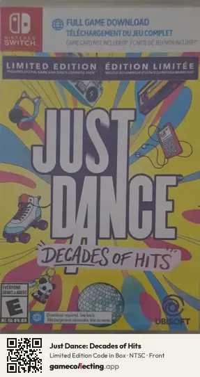 Just Dance: Decades of Hits Nintendo Switch, NTSC box front