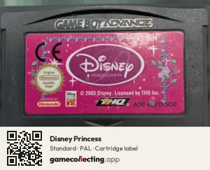 Disney Princess Game Boy Advance, PAL cartridge label