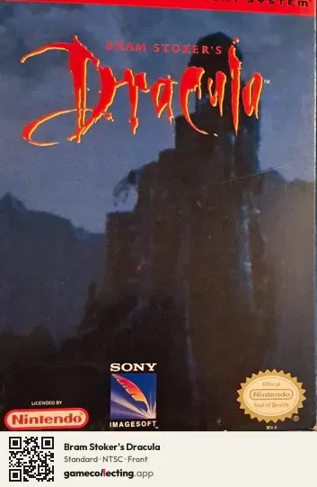 Bram Stoker's Dracula Nintendo Entertainment System, NTSC box front
