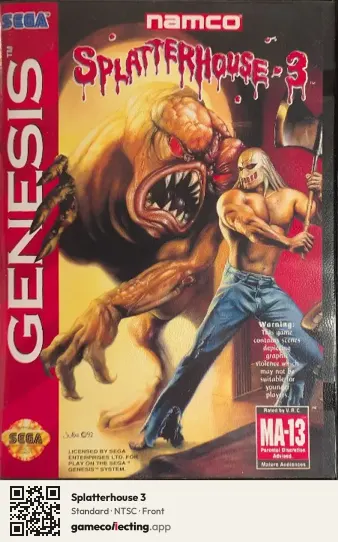Splatterhouse 3 Sega Mega Drive / Genesis, NTSC box front