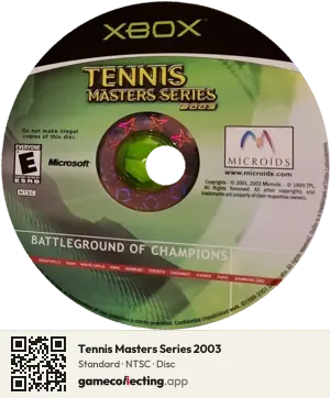 Tennis Masters Series 2003 Xbox, NTSC disc