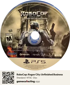 RoboCop: Rogue City: Unfinished Business PlayStation 5, NTSC disc