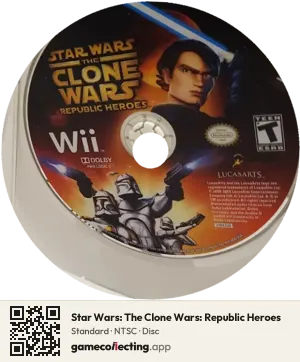 Star Wars: The Clone Wars: Republic Heroes Nintendo Wii, NTSC disc